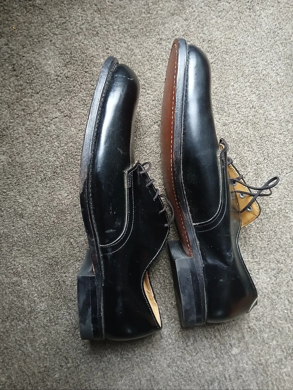 Vulcan Men's Black Lace-Up Dress Shoes Size 9.5 See Photos Please.
